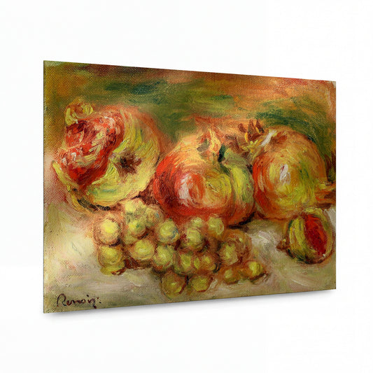 Obraz Pierre-Auguste Renoir — Granátová jablka a hrozny — kovový obraz s vysokým leskem