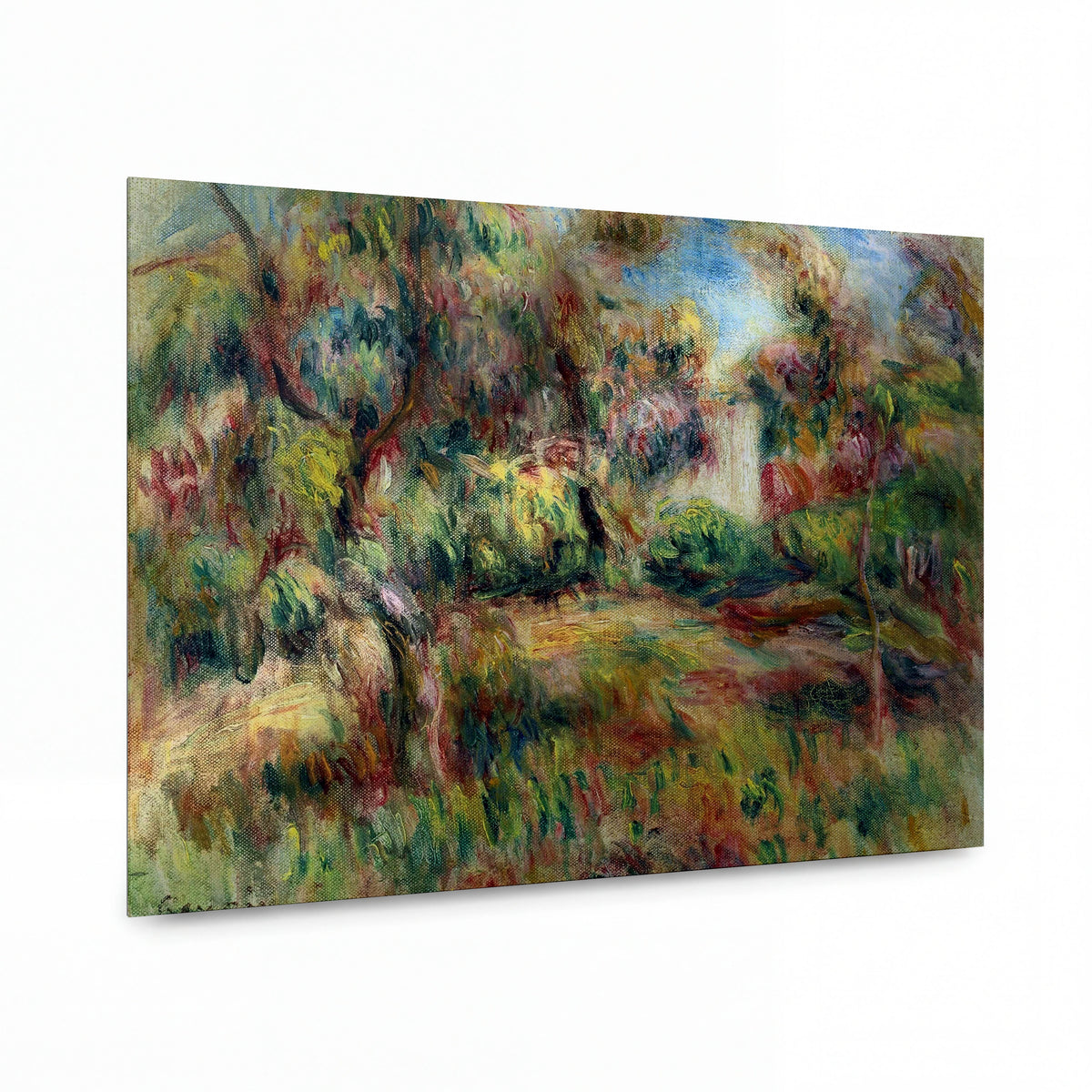 Obraz Pierre-Auguste Renoir — Krajina s chatou — kovový obraz na hliníkovém panelu