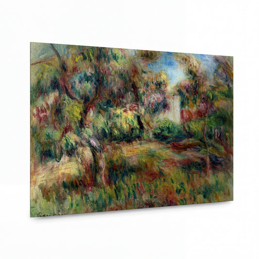 Obraz Pierre-Auguste Renoir — Krajina s chatou — kovový obraz na hliníkovém panelu