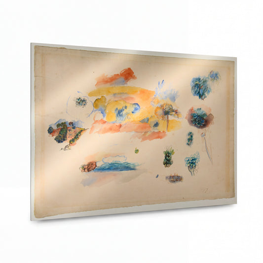 Obraz Pierre Auguste Renoir — Studies of Landscape, Trees, and Exotic Fruit — prémiová reprodukce na kovovém panelu