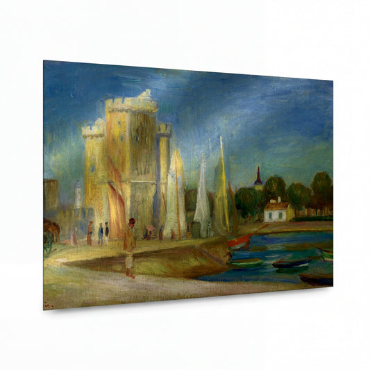 Obraz Pierre Auguste Renoir — Přístav La Rochelle — kovový obraz na hliníkovém panelu — kovový obraz na hliníkovém panelu