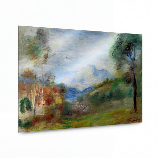 Obraz Pierre Auguste Renoir — View of the Outskirts of Cagnes — umělecký kovový obraz s vysokým leskem — umělecký kovový obraz s vysokým leskem