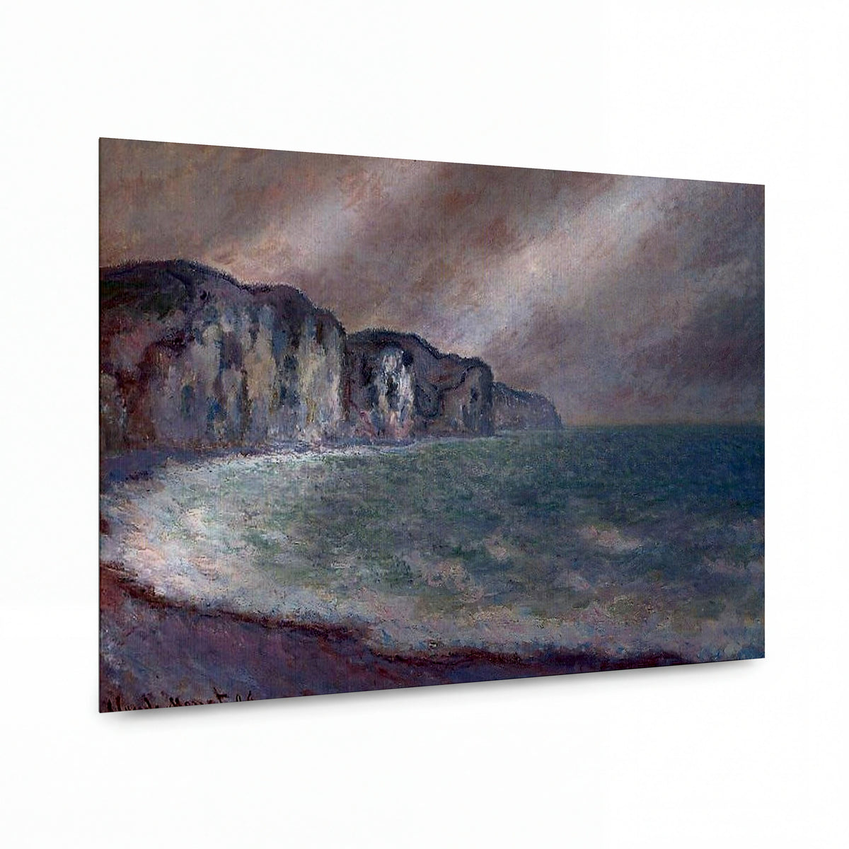 Obraz Claude Monet — Pobřežní útesy u moře — kovový obraz na hliníkovém panelu