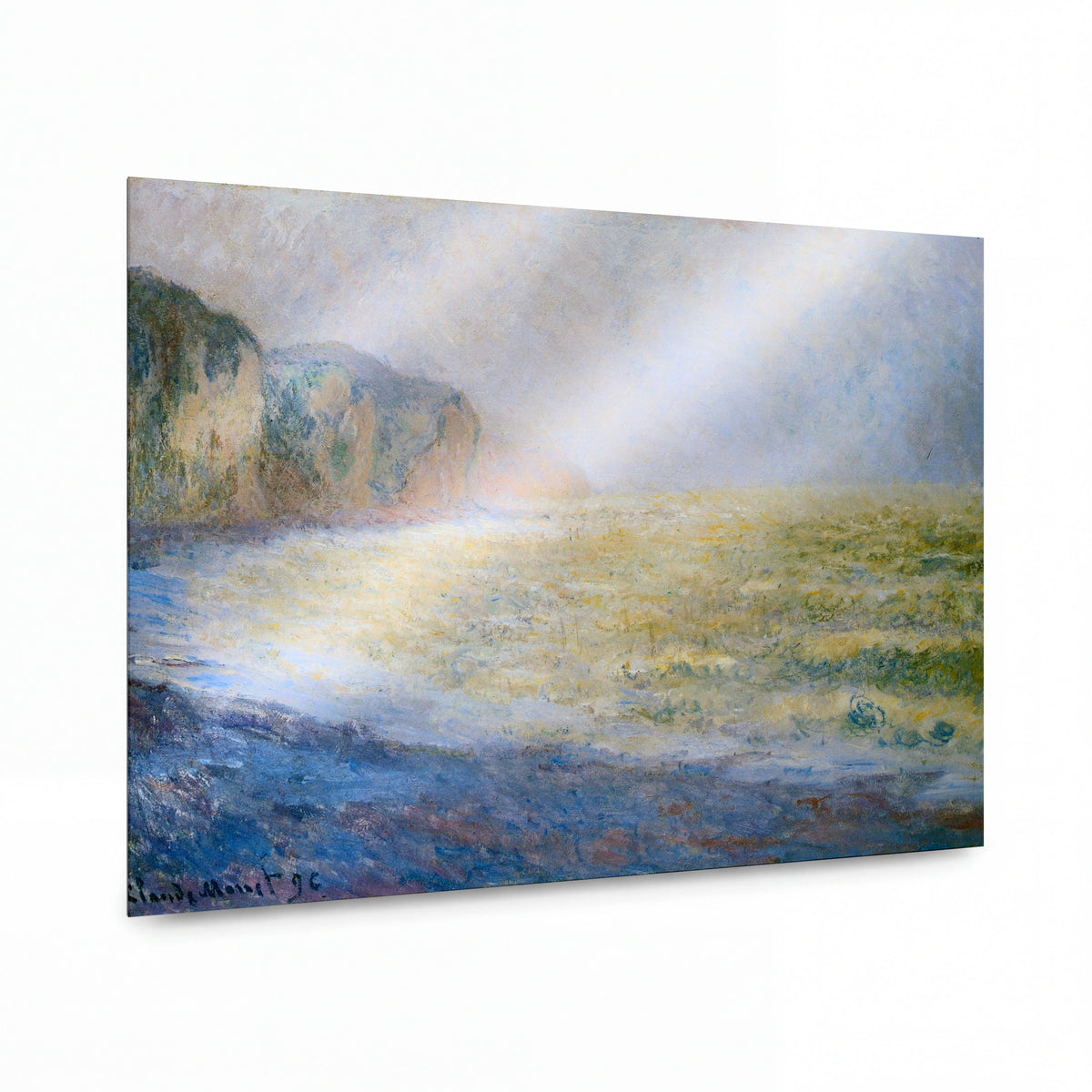 Obraz Claude Monet — Pobřeží ve mlze — prémiová reprodukce na kovovém panelu — prémiová reprodukce na kovovém panelu