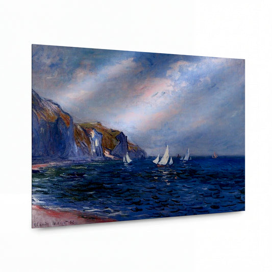 Obraz Claude Monet — Útesy s plachtami na moři — hliníkový panel s vysokým leskem