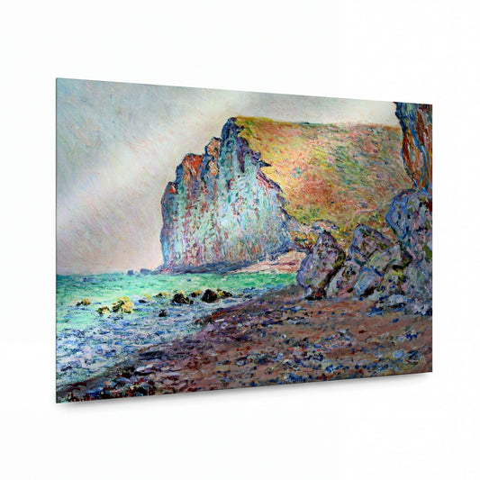 Obraz Claude Monet — Útesy u pobřeží Normandie — reprodukce na kovovém panelu s vysokým leskem