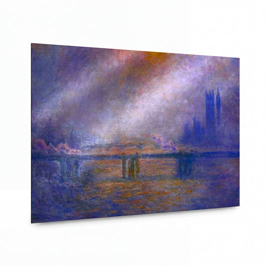 Obraz Claude Monet — Londýnský parlament v mlze — reprodukce na lesklém hliníkovém panelu — reprodukce na lesklém hliníkovém panelu
