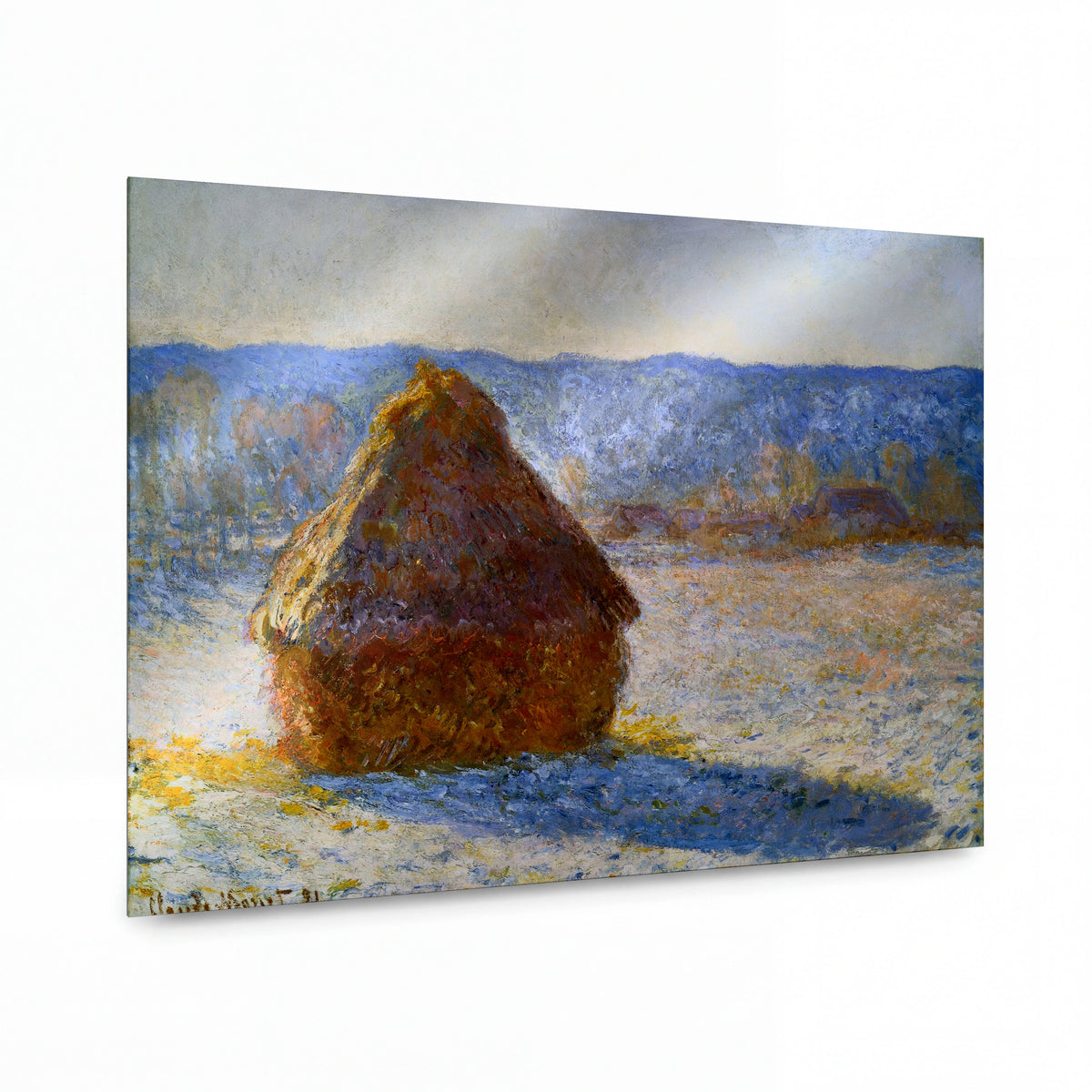 Obraz Claude Monet — Stoh sena ve sněhu za svítání — umělecká reprodukce na hliníku