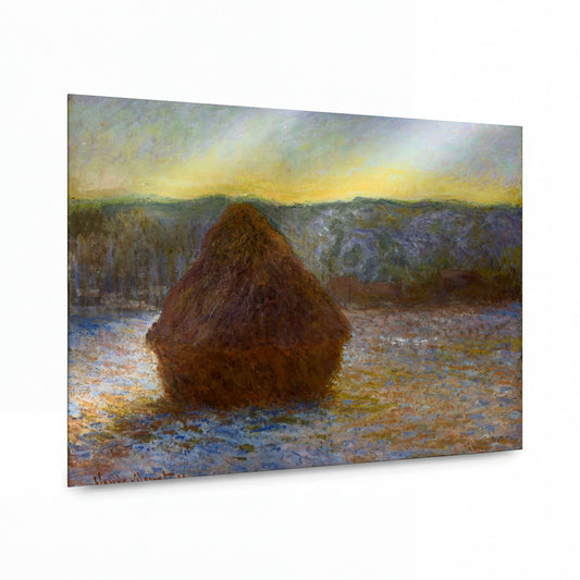 Obraz Claude Monet — Stoh v zimní krajině — umělecký kovový obraz s vysokým leskem