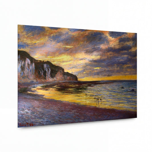 Obraz Claude Monet — Pobřeží s útesy při západu slunce — umělecká reprodukce na hliníku