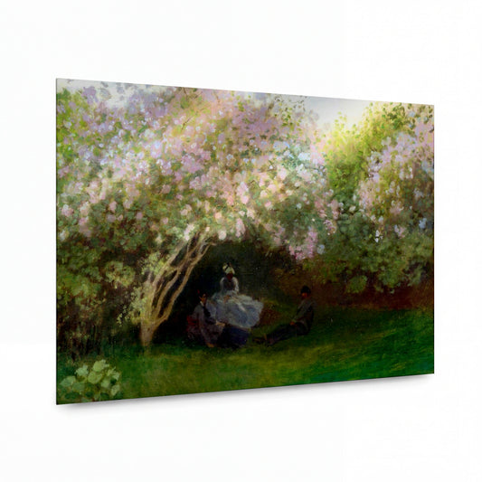 Obraz Claude Monet — Odpočinek pod kvetoucími stromy — hliníkový panel s vysokým leskem