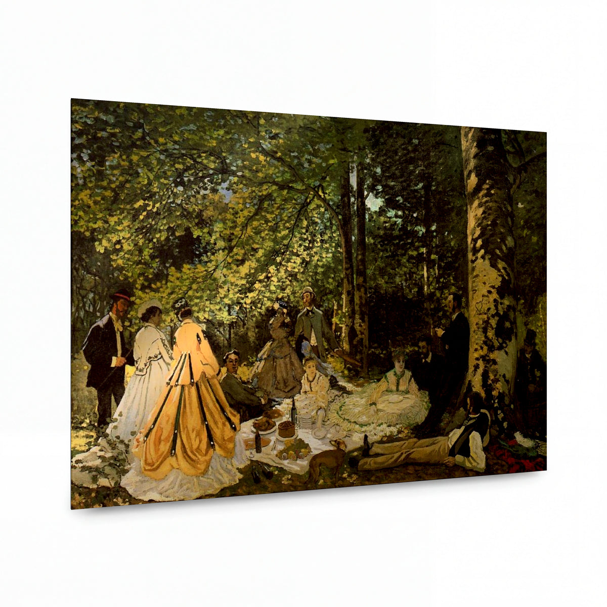 Obraz Claude Monet — Piknik v lese — lesklý obraz na hliníku