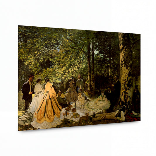 Obraz Claude Monet — Piknik v lese — lesklý obraz na hliníku