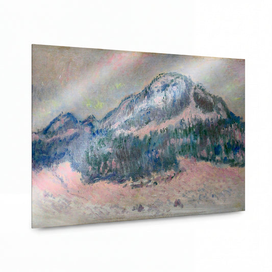 Obraz Claude Monet — Hora Mount Kolsaas v zimním světle — luxusní reprodukce na kovu — luxusní reprodukce na kovu