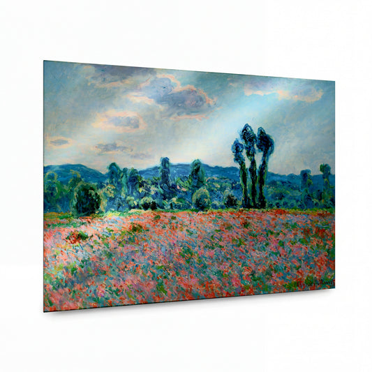 Obraz Claude Monet — Makové pole s topoly — luxusní reprodukce na kovu — luxusní reprodukce na kovu