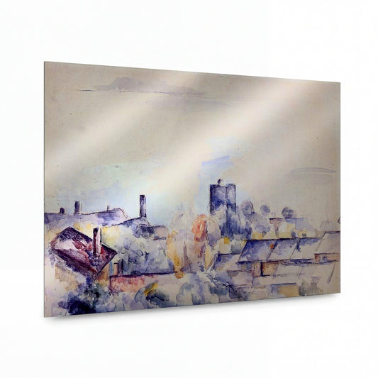 Obraz Paul Cézanne — Roof in L'Estaque — umělecká reprodukce na hliníku — umělecká reprodukce na hliníku