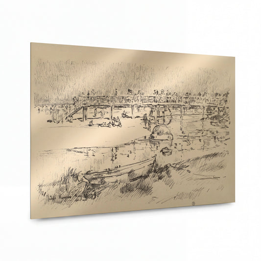Obraz Frederick Childe Hassam — Bathing Beach, Bass Rocks — umělecká reprodukce na hliníku — umělecká reprodukce na hliníku