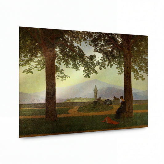 Obraz Caspar David Friedrich — Gartenterrasse — kovová reprodukce s vysokým leskem — kovová reprodukce s vysokým leskem
