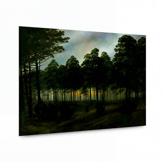 Obraz Caspar David Friedrich — Le Soir — umělecký kovový obraz s vysokým leskem — umělecký kovový obraz s vysokým leskem