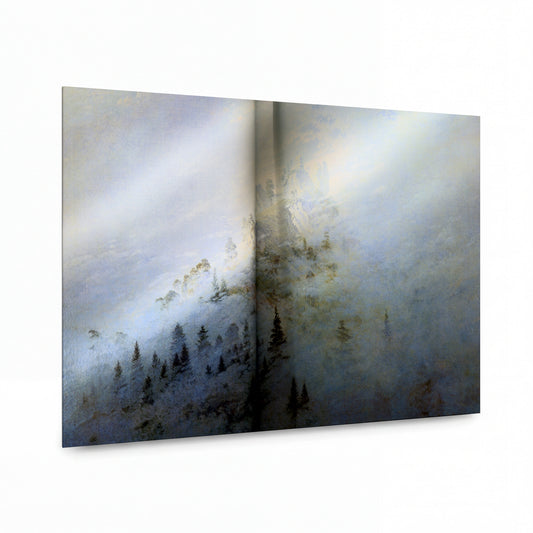 Obraz Caspar David Friedrich — Paysage de montagne dans la brume — kovový obraz na hliníkovém panelu — kovový obraz na hliníkovém panelu