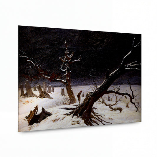 Obraz Caspar David Friedrich — Winter Landscape — prémiová reprodukce na kovovém panelu — prémiová reprodukce na kovovém panelu
