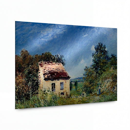 Obraz Alfred Sisley — Abandoned House — kovový obraz na hliníkovém panelu — kovový obraz na hliníkovém panelu