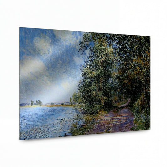 Obraz Alfred Sisley — An August Afternoon near Veneux — luxusní reprodukce na kovu — luxusní reprodukce na kovu