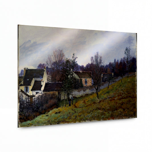 Obraz Alfred Sisley — Autumn in Louveciennes — prémiová reprodukce na kovovém panelu — prémiová reprodukce na kovovém panelu