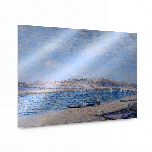 Obraz Alfred Sisley — Banks at Saint-Mammes — reprodukce na kovovém panelu s vysokým leskem — reprodukce na kovovém panelu s vysokým leskem