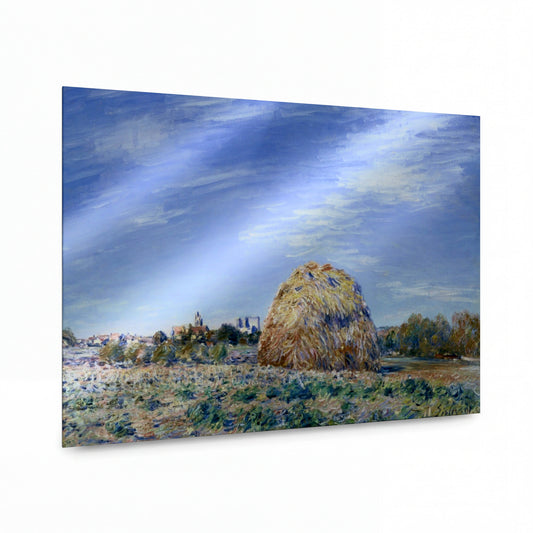 Obraz Alfred Sisley — Haystacks in Moret in October, 1890 — lesklý kovový obraz