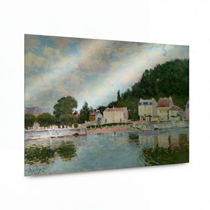 Obraz Alfred Sisley — Horses being Watered at Marly-le-Roi — prémiová reprodukce na kovovém panelu — prémiová reprodukce na kovovém panelu