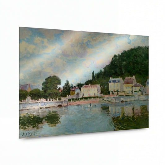 Obraz Alfred Sisley — Horses being Watered at Marly-le-Roi — prémiová reprodukce na kovovém panelu — prémiová reprodukce na kovovém panelu