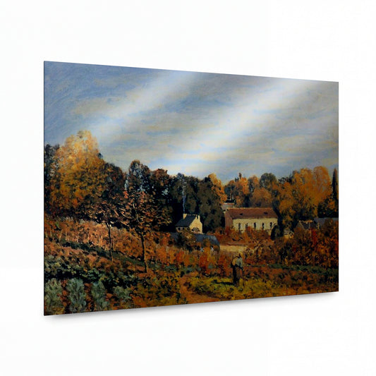 Obraz Alfred Sisley — Kitchen Garden at Louveciennes — kovový obraz s vysokým leskem — kovový obraz s vysokým leskem
