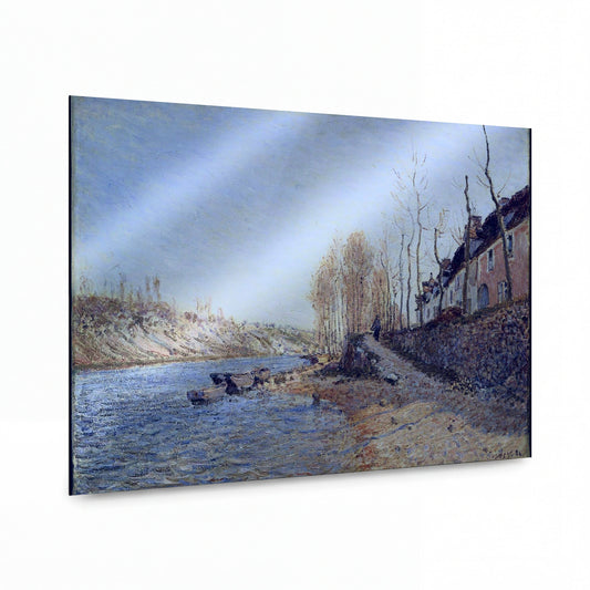 Obraz Alfred Sisley — La Croix-Blanche at Saint-Mammes — lesklý kovový obraz