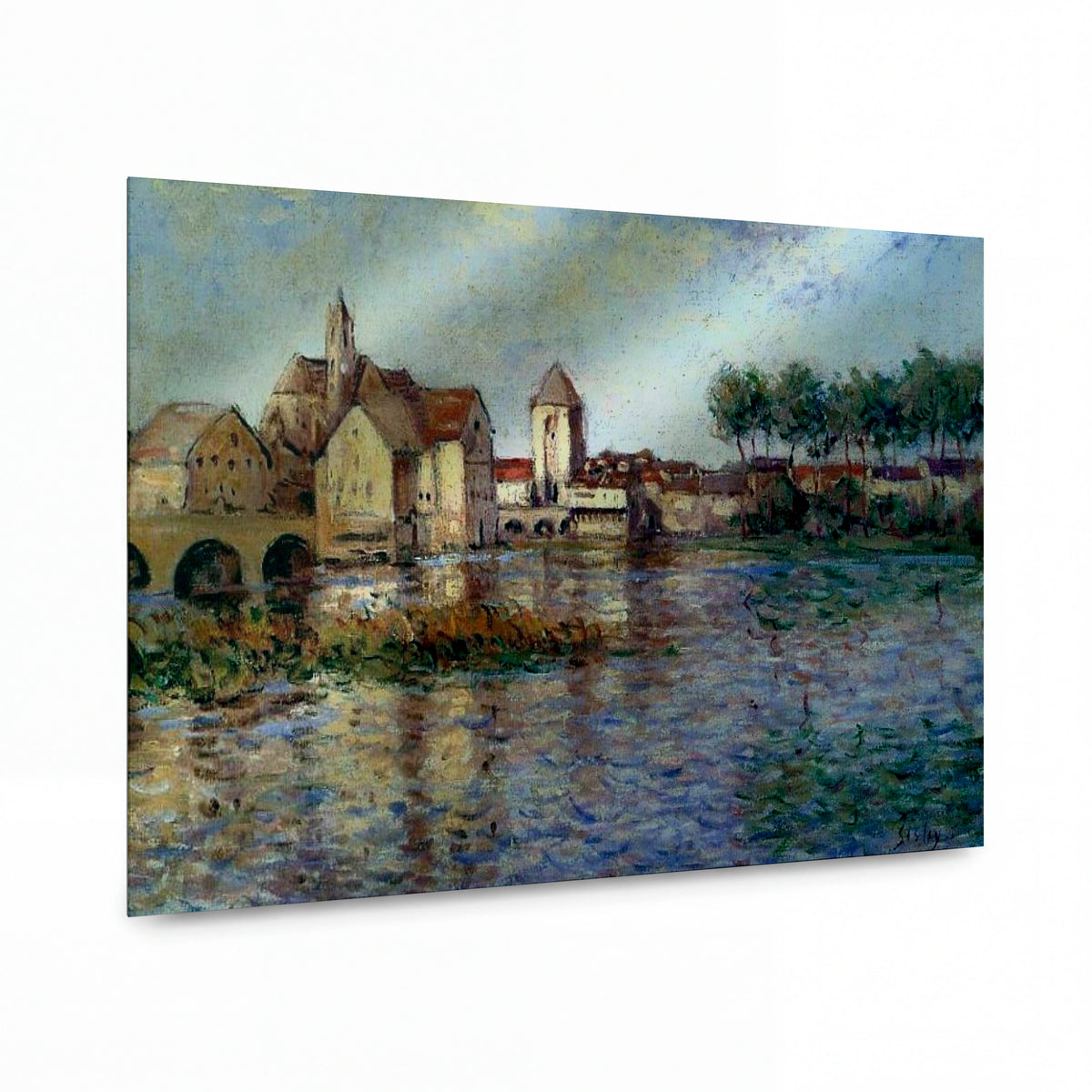 Obraz Alfred Sisley — Moret-sur-Loing 01 — kovový obraz na hliníkovém panelu