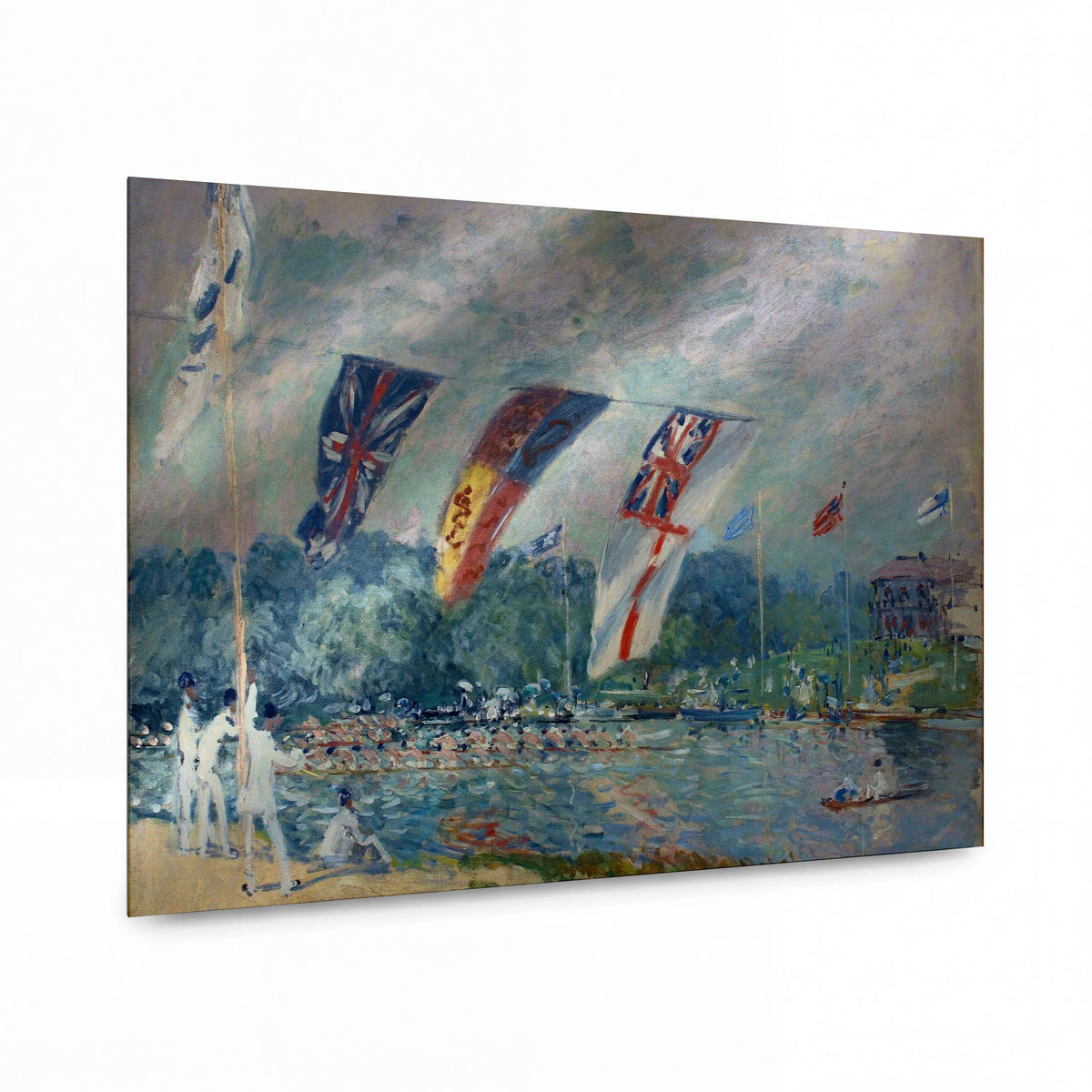 Obraz Alfred Sisley — Regatta at Molesey — kovový obraz s vysokým leskem