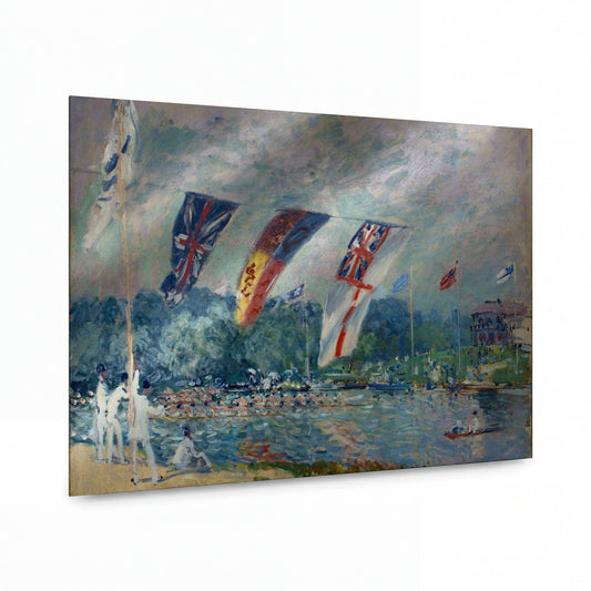 Obraz Alfred Sisley — Regatta at Molesey — kovový obraz s vysokým leskem