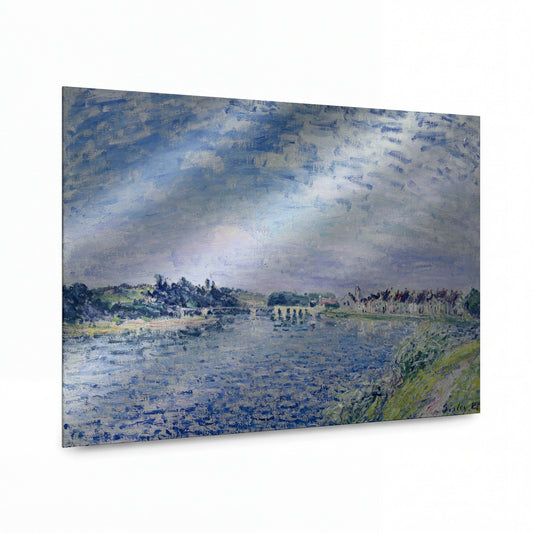 Obraz Alfred Sisley — Saint-Mammes in the Evening — lesklý obraz na hliníku — lesklý obraz na hliníku