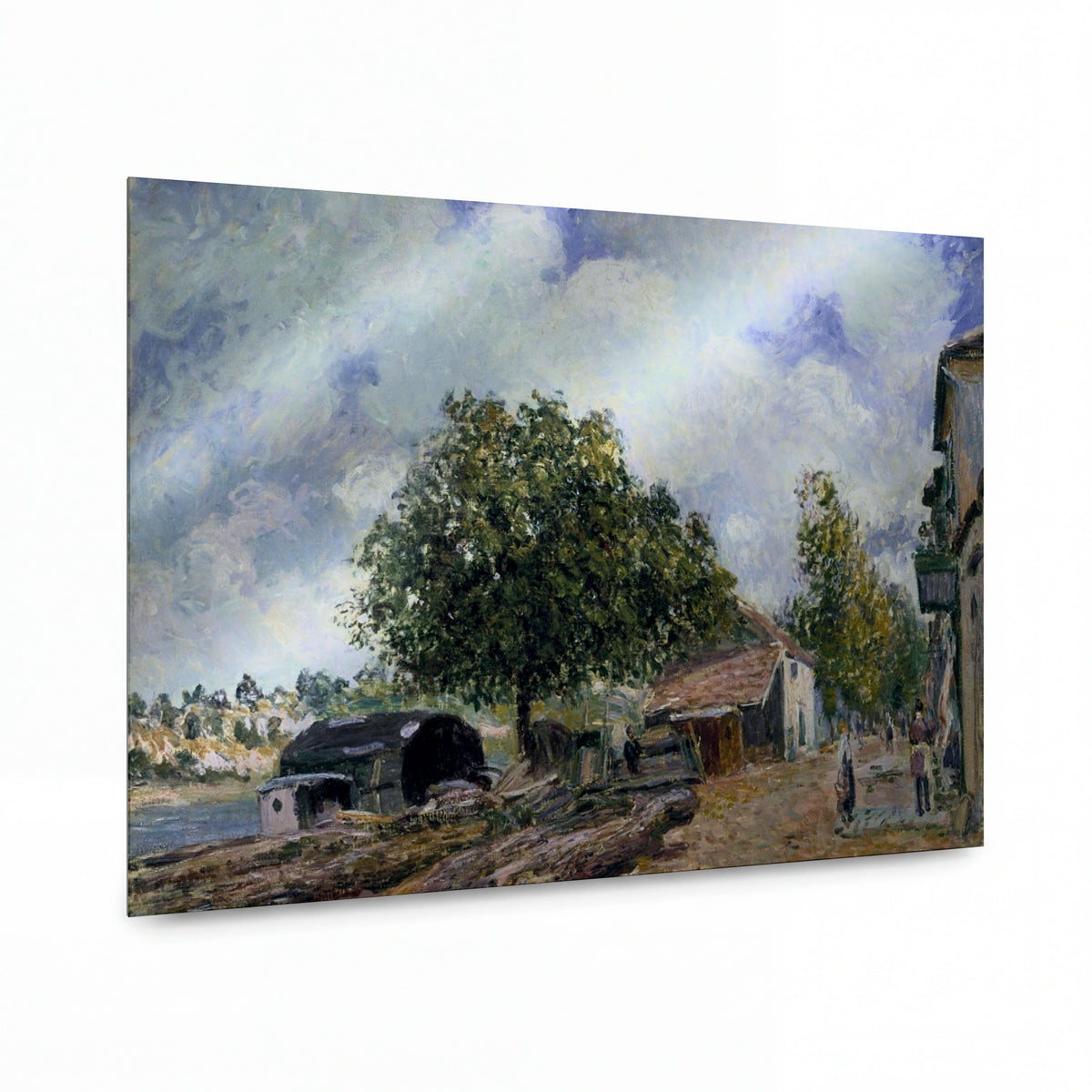 Obraz Alfred Sisley — Saint-Mammes — luxusní reprodukce na kovu — luxusní reprodukce na kovu
