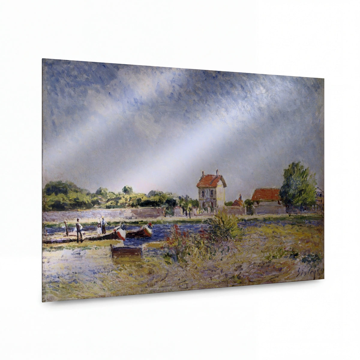 Obraz Alfred Sisley — Saint-Mammes — hliníkový panel s vysokým leskem — hliníkový panel s vysokým leskem