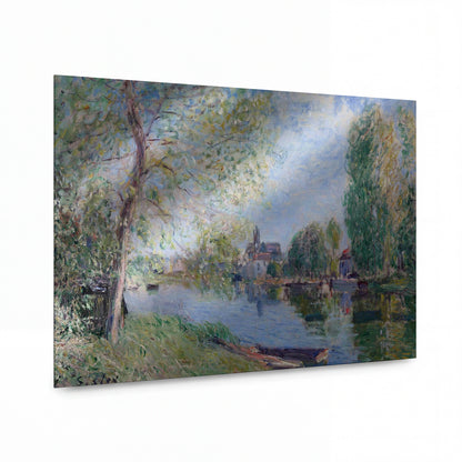 Obraz Alfred Sisley — Jaro v Moret na řece Loing — umělecký kovový obraz s vysokým leskem