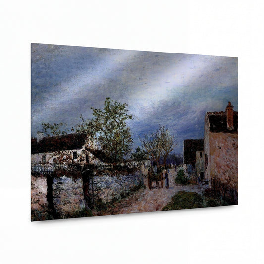 Obraz Alfred Sisley — Street in Veneux — hliníkový panel s vysokým leskem