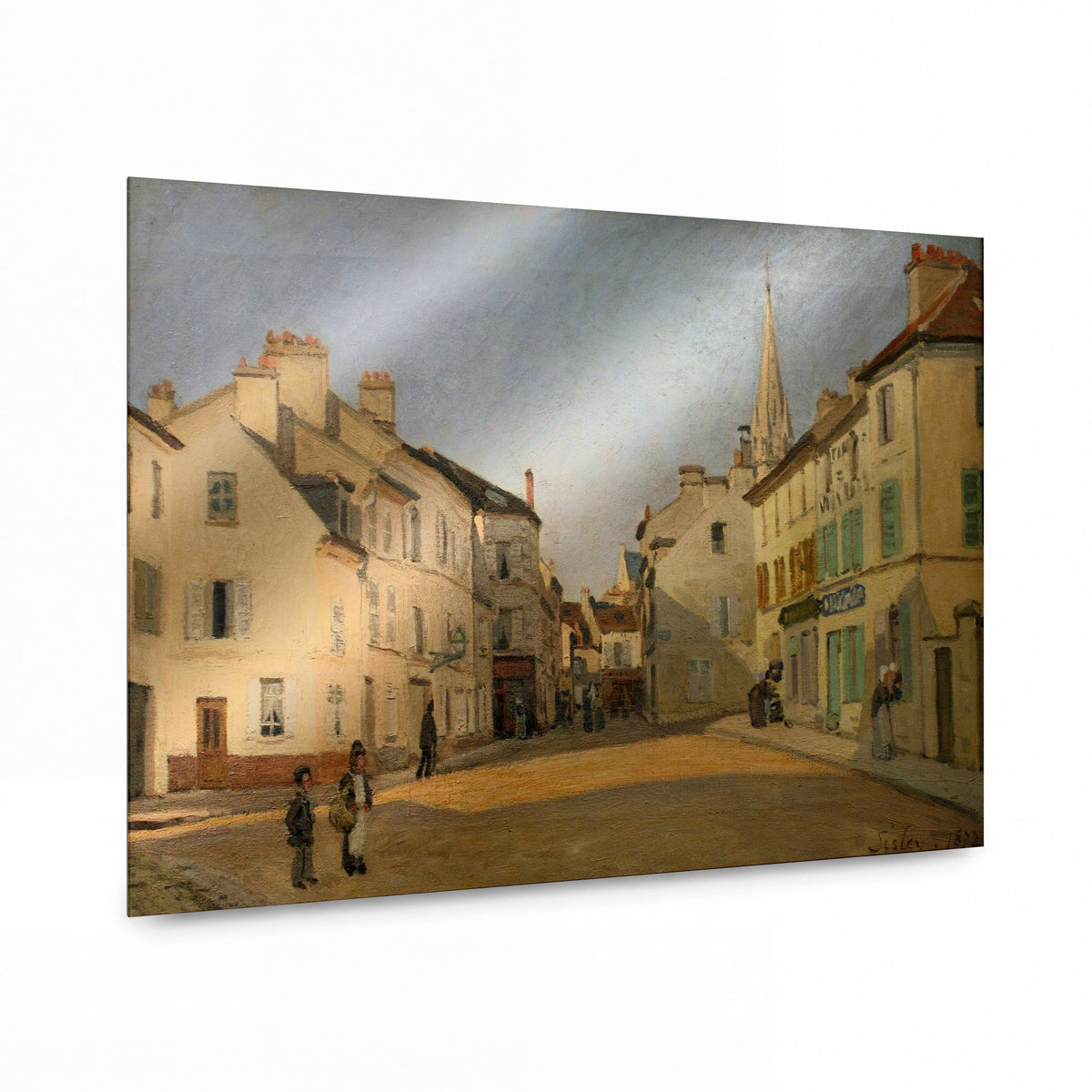 Obraz Alfred Sisley — Street of Chaussee at Argenteuil — lesklý obraz na hliníku