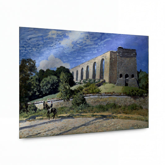 Obraz Alfred Sisley — The Aqueduct at Marly — lesklý obraz na hliníku — lesklý obraz na hliníku