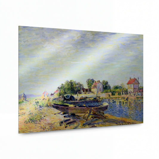 Obraz Alfred Sisley — Kanál Loing u Saint-Mammès — umělecká reprodukce na hliníku — umělecká reprodukce na hliníku