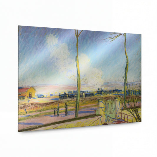 Obraz Alfred Sisley — The Goods Station — luxusní reprodukce na kovu — luxusní reprodukce na kovu