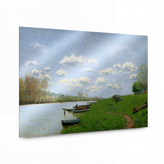 Obraz Alfred Sisley — The Seine at Argenteuil — kovový obraz na hliníkovém panelu — kovový obraz na hliníkovém panelu