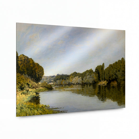 Obraz Alfred Sisley — The Seine at Bougival — kovová reprodukce s vysokým leskem