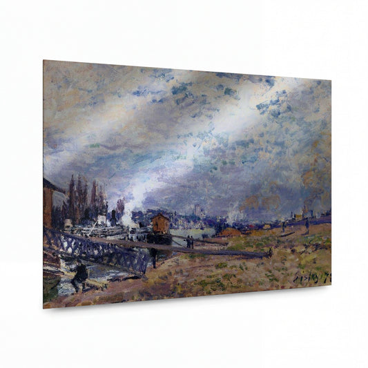Obraz Alfred Sisley — Seina u Grenelle — reprodukce na kovovém panelu s vysokým leskem — reprodukce na kovovém panelu s vysokým leskem