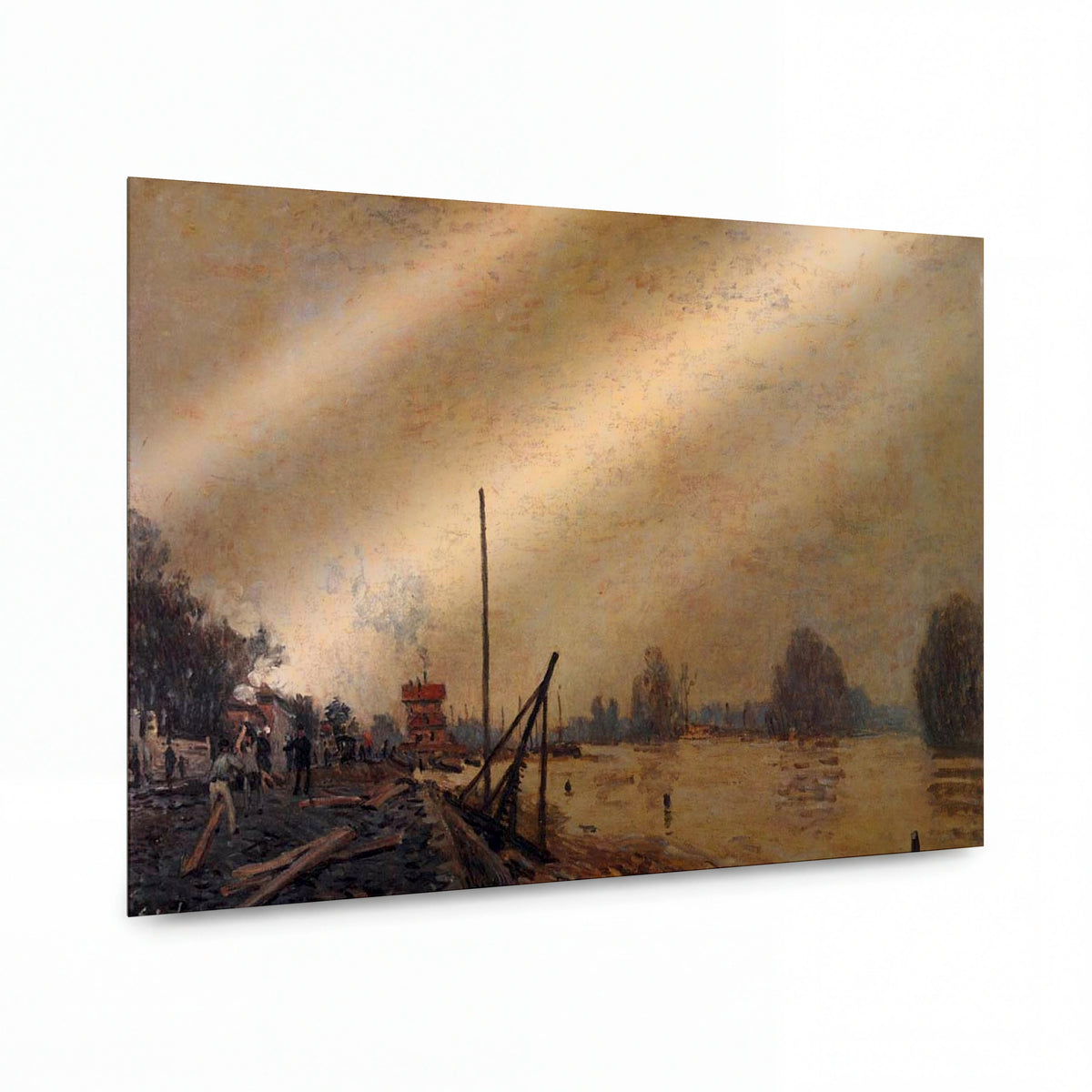 Obraz Alfred Sisley — The Seine at Suresnes, 1880 — lesklý kovový obraz